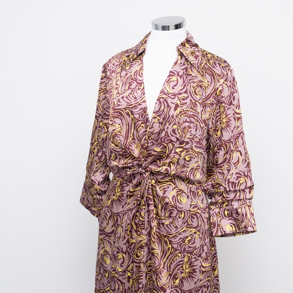Cinq A Sept Dayna Rose Print Chiffon Midi Dress - Picture 9 of 15